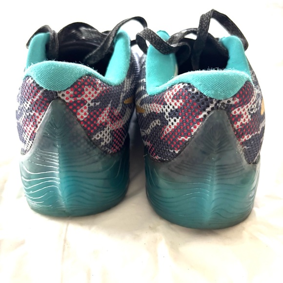 Nike Sneakers KD Trey 5 II China Black with Teal and Gold Accents SZ 8 Worn 1X - Picture 6 of 13